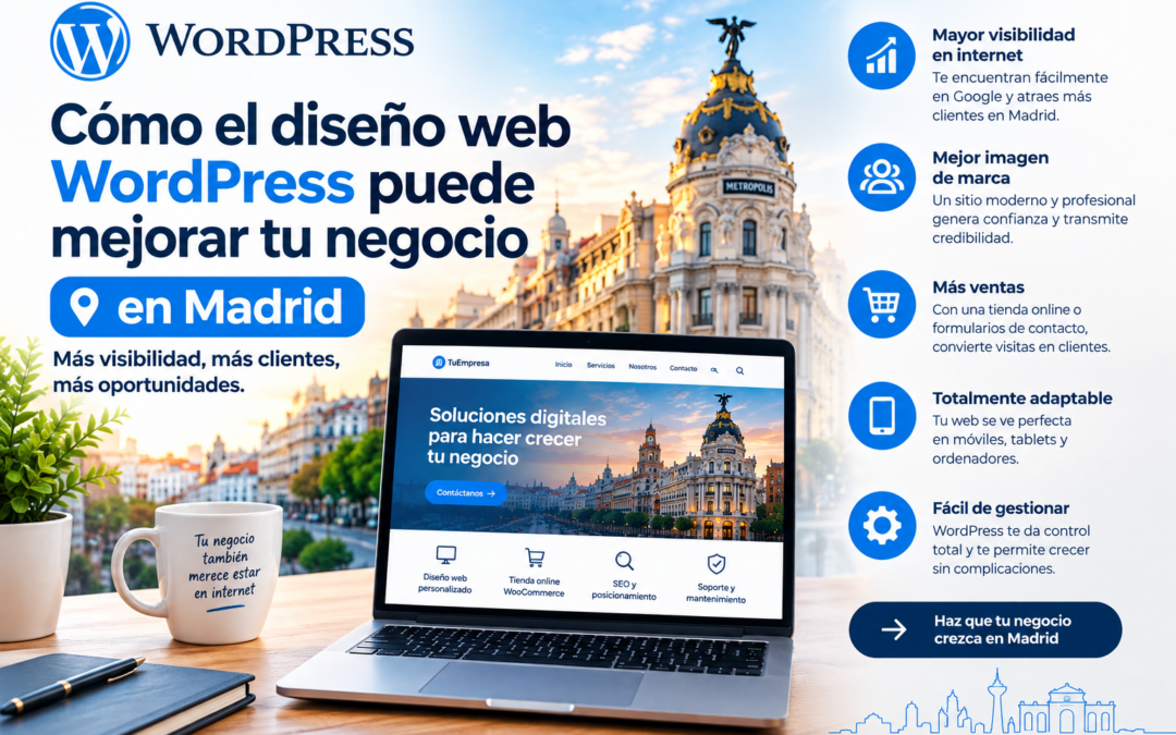 Cómo el diseño web WordPress mejora tu negocio en Madrid