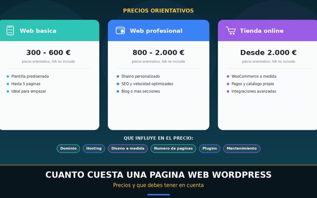 Cuánto cuesta una página web WordPress: precios y qué debes tener en cuenta